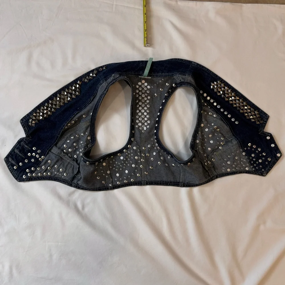 RARE By Deep Los Angeles HEAVILY Studded Denim Vest/Boutique Piece - Medium - Picture 4 of 9